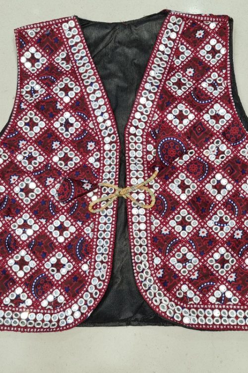 Traditional Ajrak Koti/Waistcoat For Girls